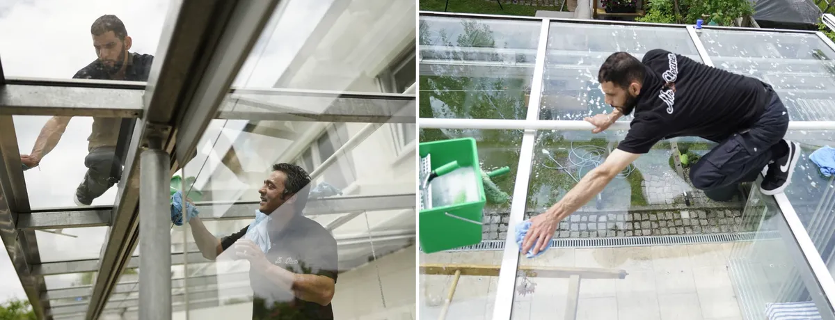 Titelbild: Glasdach reinigen – so wird das Terrassendach wieder sauber